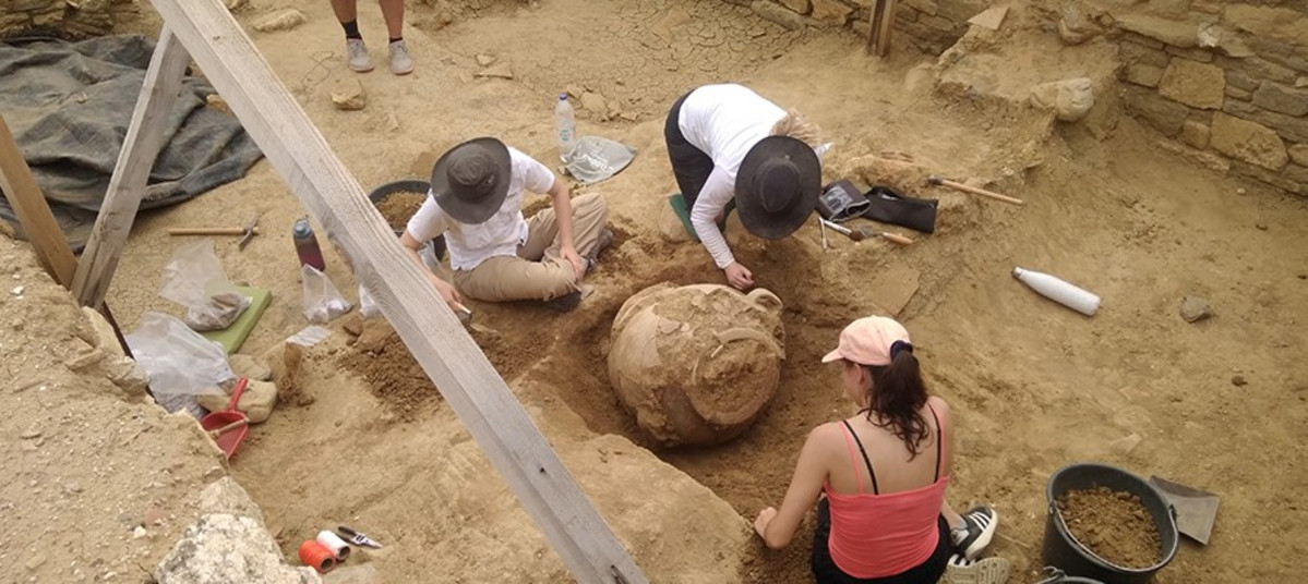 des étudiants travaillent sur un site archéologique